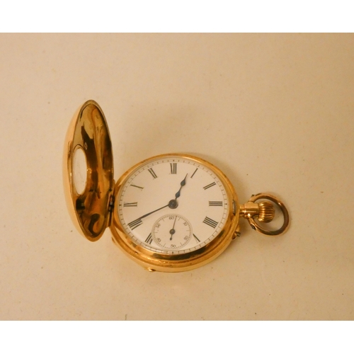 629 - A Victorian ladies 18k gold cased fob watch, inner gilt metal case with engraved panel 'ERB - from a... 