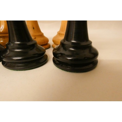 273 - A Jacques and Son London Staunton chess set, complete with original green baize lined mahogany box. ... 