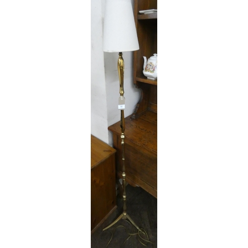 15 - A brass standard lamp with shade