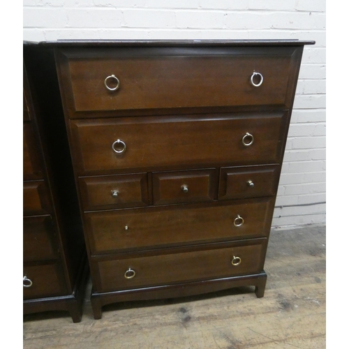 28 - A Stag Minstrel Mahogany tallboy chest of four long and three small drawers. 32