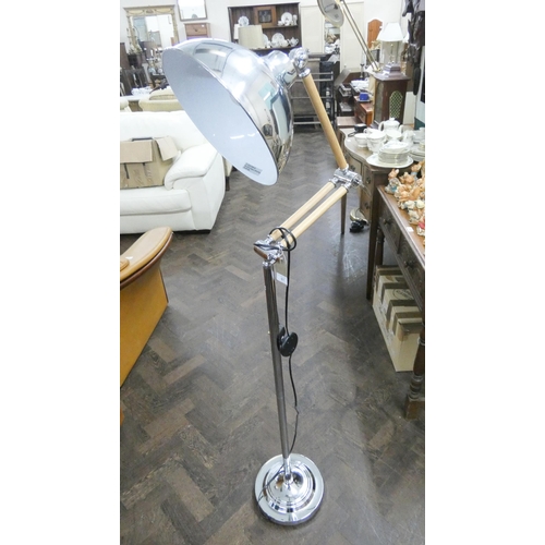 97 - A modern chrome adjustable standard lamp