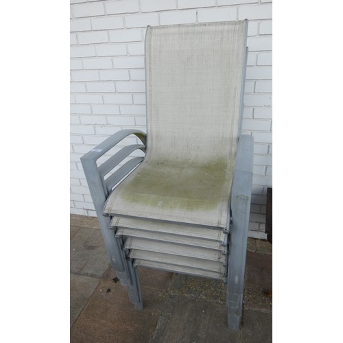 455 - A set of six stacking garden chairs (as found)