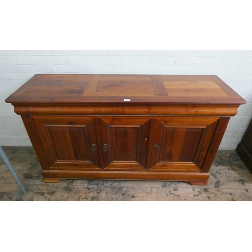 21 - A French cherry wood sideboard, fitted two drawers and three cupboards under 5'6