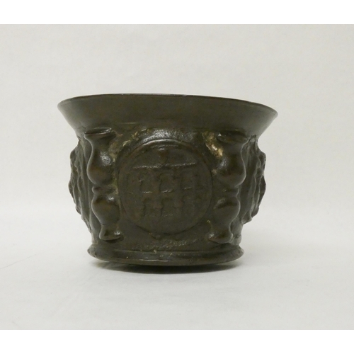 215 - An antique bronze mortar