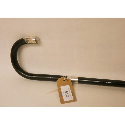 512 - A silver mounted walking cane