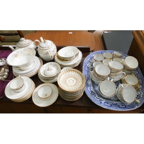 108 - A collection of 18th & 19th century assorted gold banded tea ware  to include Derby, Worcester etc a... 