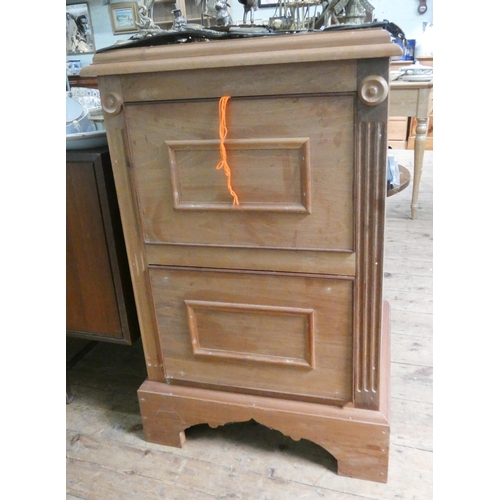 110 - A heavy mahogany two drawer filing cabinet