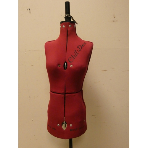 199 - An adjustable dressmakers dummy on adjustable tripod stand