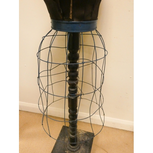 336 - A late Victorian dress makers stand on a turned adjustable pillar base