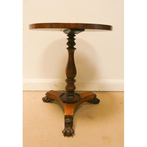 347 - A Victorian circular mahogany chess top occasional table, on pillar and platform base, 21