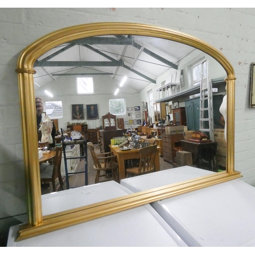 150 - A Victorian style gilt framed oval mantel mirror