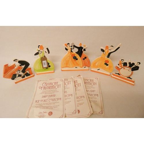 285 - Five Pastimes Age of Jazz collection limited edition figures. Four with certificates, three with box... 