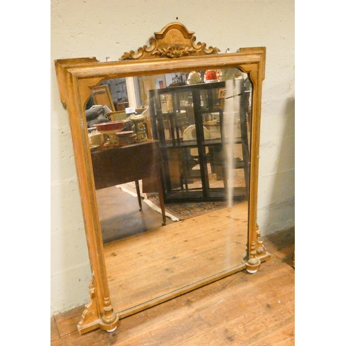 357 - A Victorian gilt framed over mantel mirror, 53