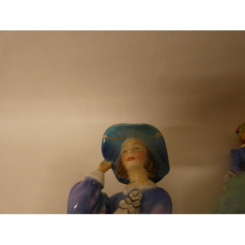 246 - Three Royal Doulton lady figures, Top o'the hill, Pantalettes and Southern Belle