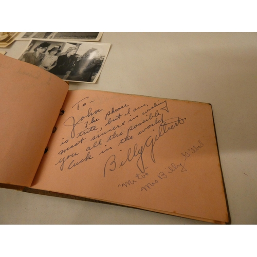 383 - An interesting autograph book containing autographs from Charlie Chaplin, Betty Grable, Edward G Rob... 