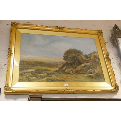 402 - A large late 19th century watercolour, framed and glazed by James Orrock (1829-1913) Beaumanor park ... 