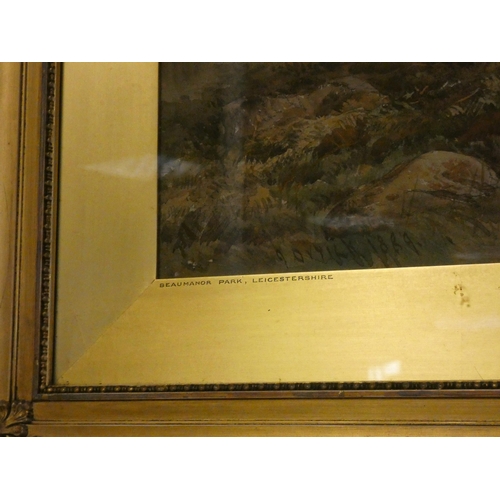 402 - A large late 19th century watercolour, framed and glazed by James Orrock (1829-1913) Beaumanor park ... 