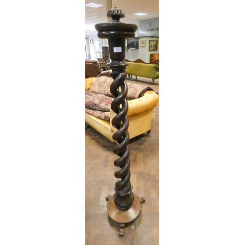 410 - A Victorian mahogany twist column lamp standard 58