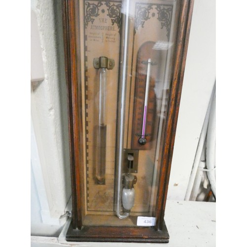 436 - 19th century Admiral Fitzroy barometer in oak case