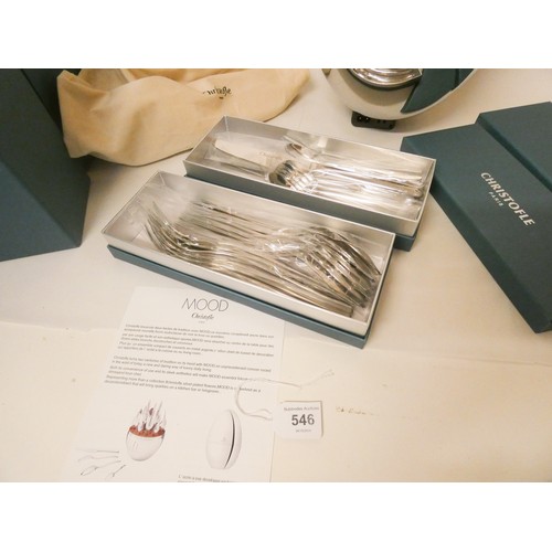 546 - A Christofle Mood Egg shaped cutlery set, as new and un-used. Composed of 24 pieces for 6 people, 
A... 