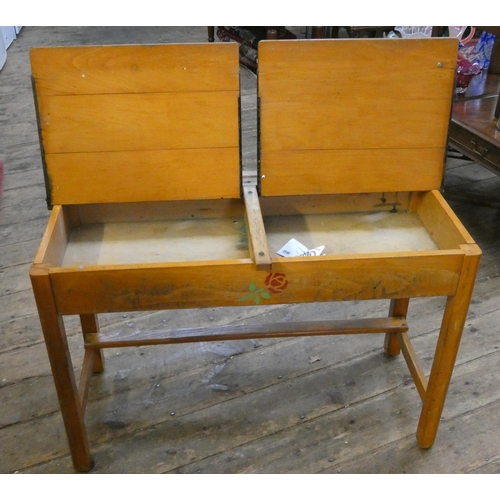 160 - A child's double school desk