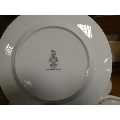 381 - A Royal Doulton Manderley pattern china decorated dinner service for six people