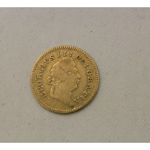 571 - George III 1803 gold Third of a Guinea coin, weight 2.9 grams