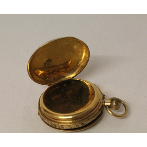 729 - A Victorian 18ct yellow gold top wind pocket watch, inner and outer cases marked 18k. Gross weight 5... 