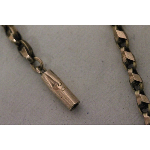 733 - Victorian 9ct rose gold faceted link neck chain.Marked 9ct to barrel clasp. 18.5