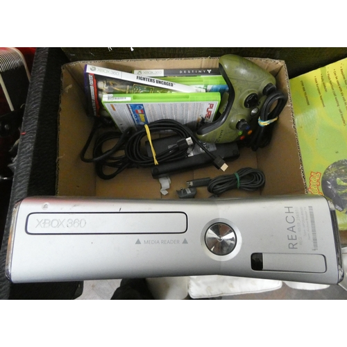 805 - A X-Box 360 with controllers, power pack, games etc