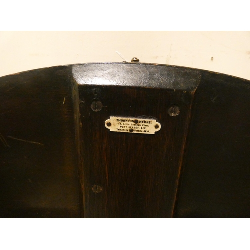 431 - An Edwardian circular folding coaching style table, 3' diameter stamped Thornton Herne