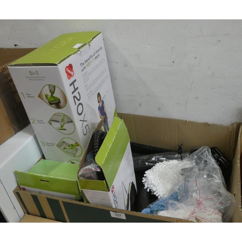 827 - A H2Ox5 Steam cleaner and a large quantity of accessories