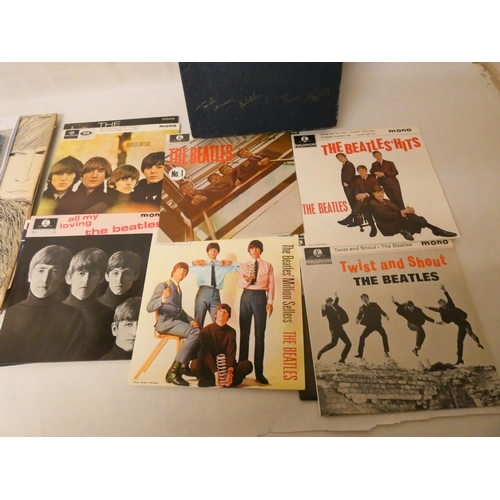 288 - The Beatles - E P mono Singles collection boxed, Magical Mystery Tour picture sleeve & booklet, Sgt ... 