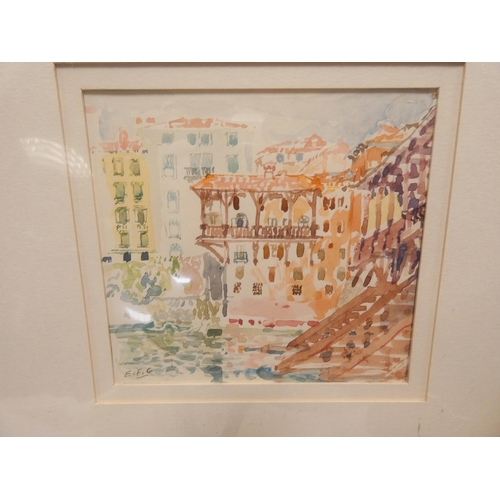 296 - An Elizabeth Cramp RWS signed watercolour of a family interior scene and an unframed watercolour of ... 