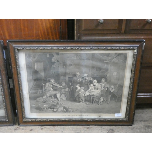 192 - Two 19th century framed prints, The Rent Day and The Blind Fidler, both framed and glazed.