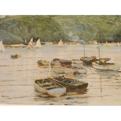 339 - A mid 20th century oil on board of the River Dart, signed lower left Bechson, 22