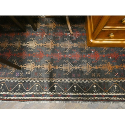 458 - A red, blue and patterned wool pile Persian rug, approx. 9'x4'