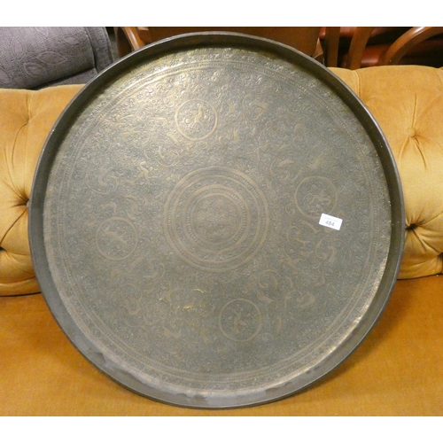 484 - A large circular Benares brass tray, 27