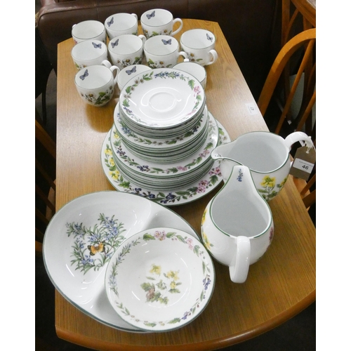 46 - A collection of assorted Royal Worcester Herbs floral decorated tea ware