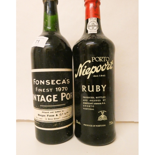 71 - Two bottles of 1970's vintage port