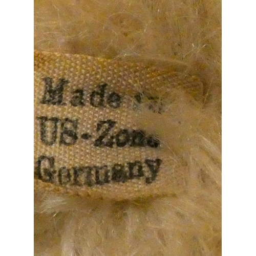 654 - Three vintage German soft toys - two with Made in US-Zone Germany labels - jointed lion cub and a te... 