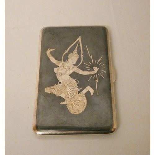 508 - An Eastern sterling silver cigarette case, gross weight 6.3 troy ozs