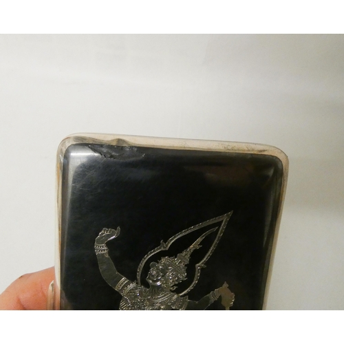 508 - An Eastern sterling silver cigarette case, gross weight 6.3 troy ozs...