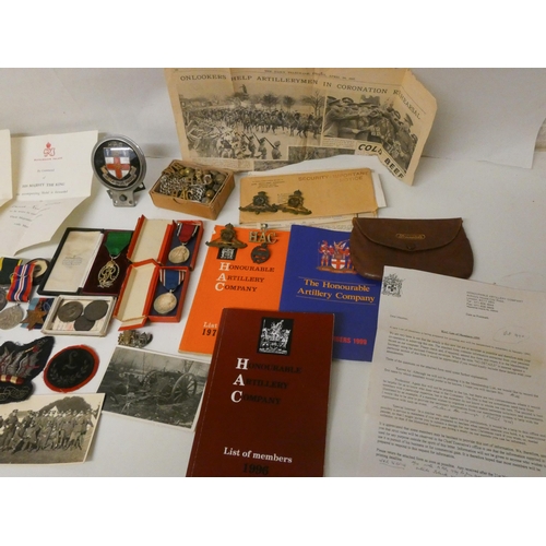 751 - A large collection of Honourable Artillery and other regalia to include newspaper cutting, photograp... 