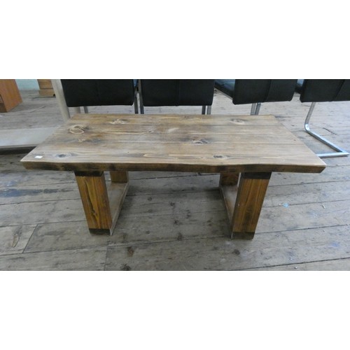 107 - A long rustic pine coffee table