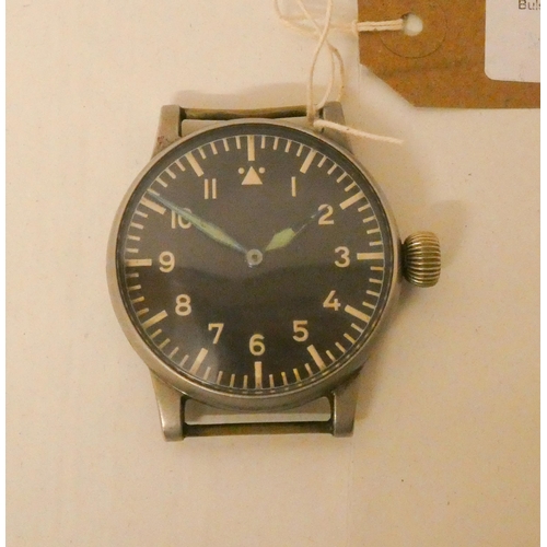 623 - A. Lange & Sohne German Military Luftwaffe World War Two Wrist Watch, Outer case numbered Fl.23883, ... 