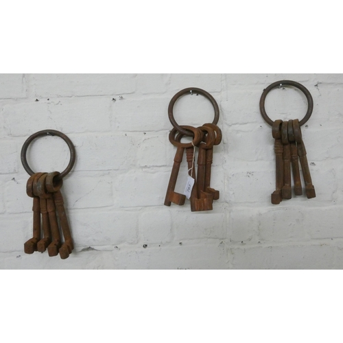 780 - A collection of twelve antique style rusty iron keys