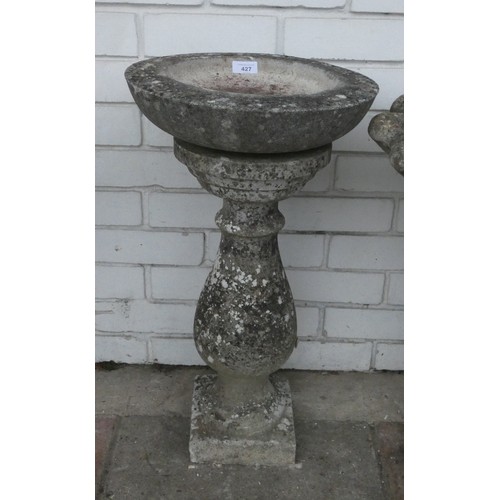 427 - A reconstituted stone bird bath