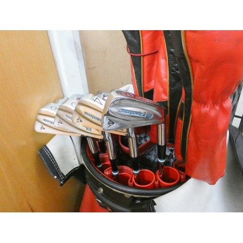 808 - A full set of Max Power 2 bladed golf clubs in good condition and a set of of woods in carrying bag