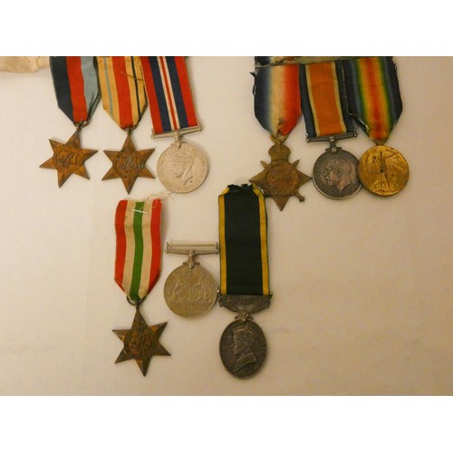 236 - A group of World War Two medals to include territorial officiant service medal, Italy 1939-1945 Afri... 